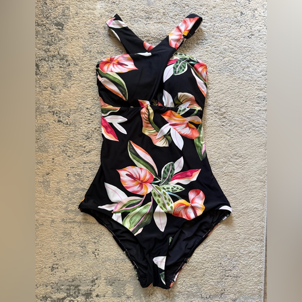 NWT Sea Level Swim Sundown High Neck Crossover Floral One Piece Swimsuit Size 6